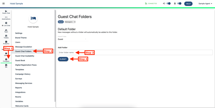 Guest Chat Folders Steps