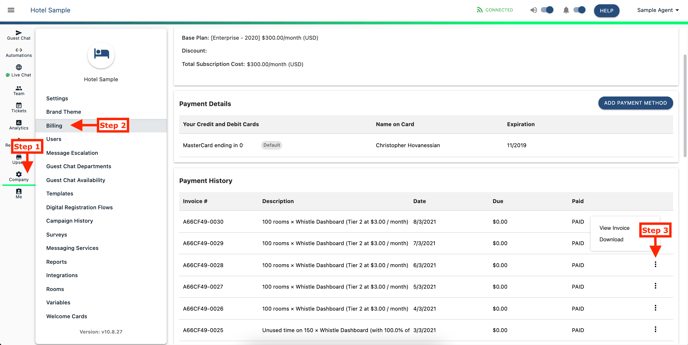Payment History Steps