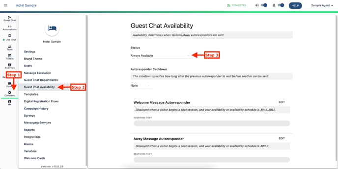 Guest Chat Availability Steps