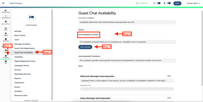 Guest Chat Availability 2 Steps