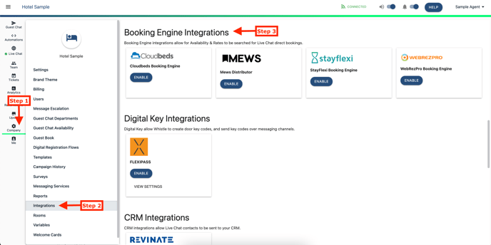 Booking Engine Steps